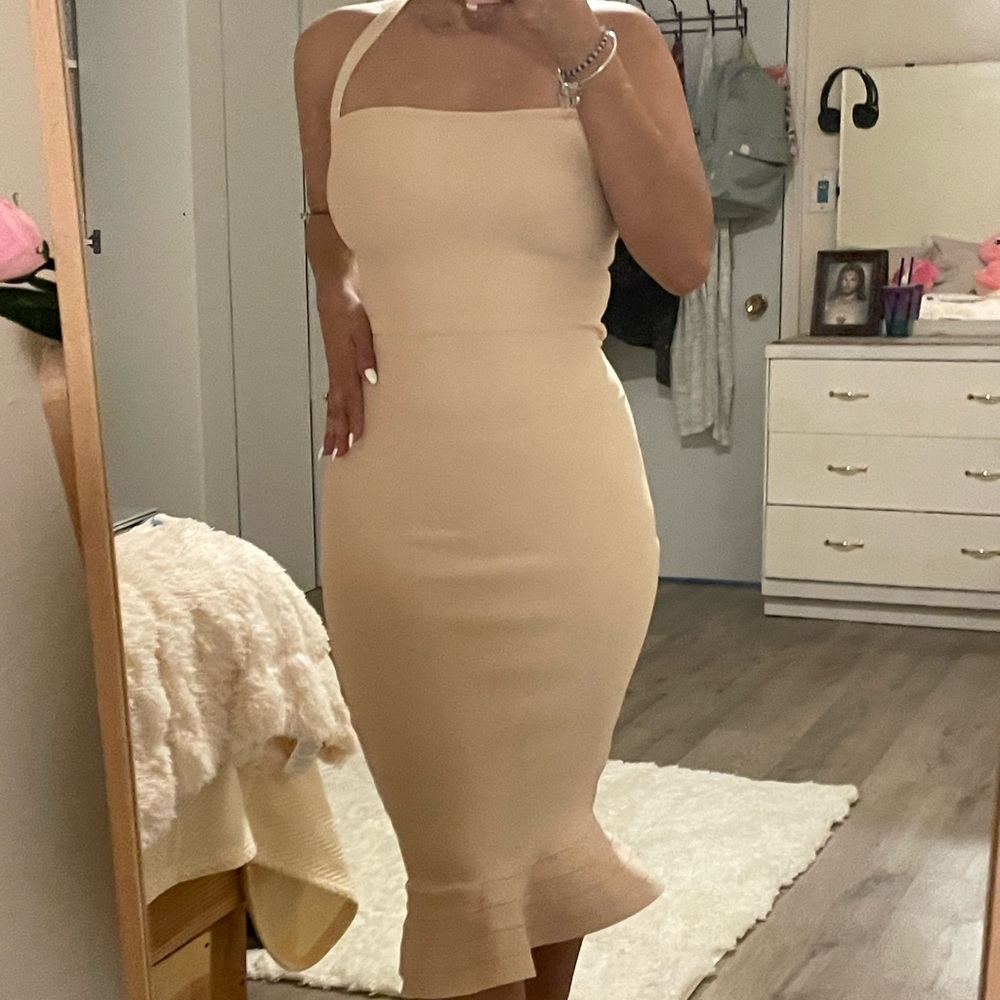 Pink Bandage Midi Dress